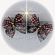 Large Butterfly Dog Bow-Gingham Check Black