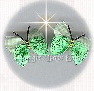Large Butterfly Dog Bow-Gingham Check Green