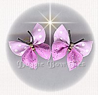 Butterfly Dog Bow-Swiss Dot Lilac full size.