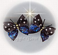 Butterfly Dog Bow-Swiss Dot Black full size.