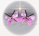 Small Butterfly Dog Bow-Swiss Dot Lilac