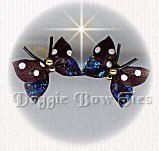Small Butterfly Dog Bow-Swiss Dot Black