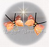 Small Butterfly Dog Bow-Swiss Dot Peach