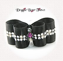 Dog Bow- Swarovski Crystal Band~Fuchsia