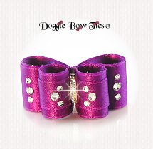 Dog Bow-BOB Purple, DL Crystal