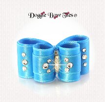 Dog Bow-DL Puppy, Baby Blue, Crystal