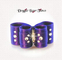 Dog Bow-Royal Purple, DL Crystal