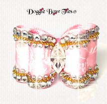 Dog Bow, Full Size-Swiss Rose Satin-LIGHT PINK