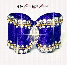 Dog Bow, Full Size-Swiss Rose Satin-ROYAL PURPLE