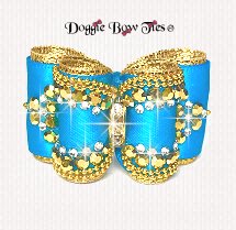 Dog Bow, Full Size, Vivid Turquoise Aurum