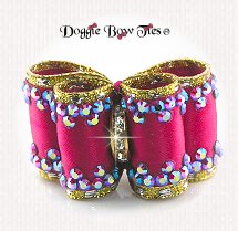 Dog Bow-Full Size, Fuchsia AB Swarovski Crystal