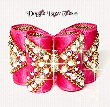 Full Size Fabulous Fakes Show Dog Bows-Hot Pink