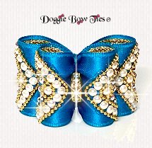 Full Size Fabulous Fakes Show Dog Bows-Teal