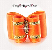 Dog Bow-Full Size, Classic, Apricot with Narrow Band