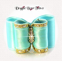 Dog Bow-Full Size, Classic Aqua with Wide Band