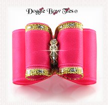 Dog Bow-Full Size, Azalea, Wide Band