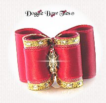 Dog Bow-Full Size, Classic Cranberry, Wide Band