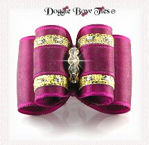 Dog Bow-FullSize, Fuchsia, Narrow Band