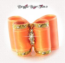 Dog Bow-Full Size, Classic. Peach with Wide Band