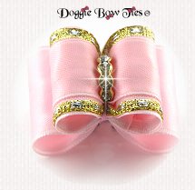 Dog Bow-Full Size Classic, Pink Ice, Wide Band