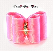Dog Bow-Full Size, Pink, Simple Satin