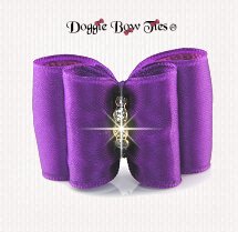 Dog Bow~Full Size, Classic, Satin Purple