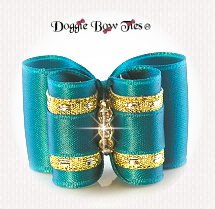 Dog Bow-Full Size, Classic Style, Teal