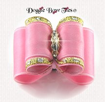 Dog Bow-Full Size Classic, Victorian Rose Wide Band