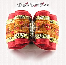 Dog Bow-Full Size Brocade Ginger