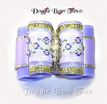 Dog Bow-Full Size, Flower Vine, Iris with Swarovski Crystal Sprinkles