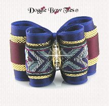 Dog Bow-Full Size, Deep Blue Graphic X Jacquard