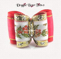 Dog Bow-Full Size, Jacquard Floral, Ginger & Gold