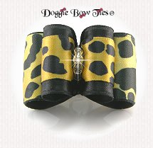 Dog Bow-Full Size, Leopard Print Black