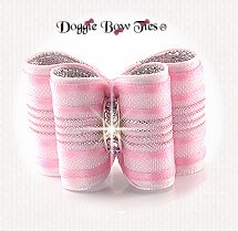 Dog Bow-Full Size, Pink Ice, Pink Crystal