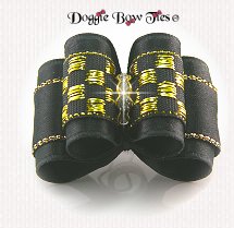 Dog Bow-Full Size, Checkers, Black