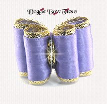 Dog Bow-Full Size, Satin and Gold,Tropic Lilac