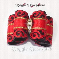 DogBow-Full Size, Venetian Lace, Black and Red