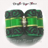 Dog Bow-Venetian Lace, Emerald