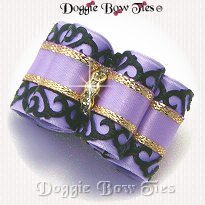 Dog Bow-Venetian Lace, Orchid Whisper