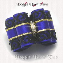 Dog Bow-Venetian Lace, Royal Purple