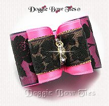 Dog Bow-Full Size,Chantilly Lace Pink