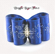 Dog Bow-Full Size, Rose Satin, Royal Blue