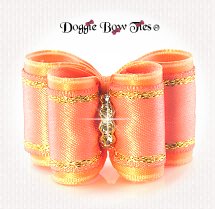 Dog Bow-Full Size, Satinique Peach