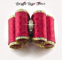 Dog Bow-Full Size, SoHo Basket Weave Crimson