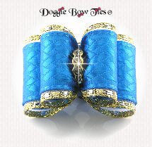 Dog Bow-Full Size, SoHo Basket Weave Turquoise
