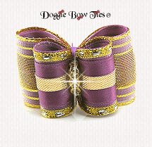 Dog Bow-Full Size, Band of Gold, Amethyst