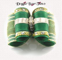 Dog Bow-Full Size, Band Of Gold, Emerald