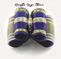 Dog Bow-Full Size, Band Of Gold, Royal Purple