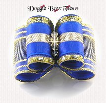 Dog Bow-Full Size, Band Of Gold, Ultra Blue