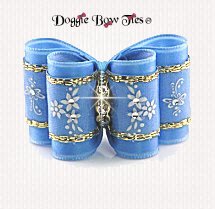 Dog Bow-Full Size, Brushing Beauty, Icey Blue